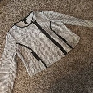 Plus size sweater structured blazer